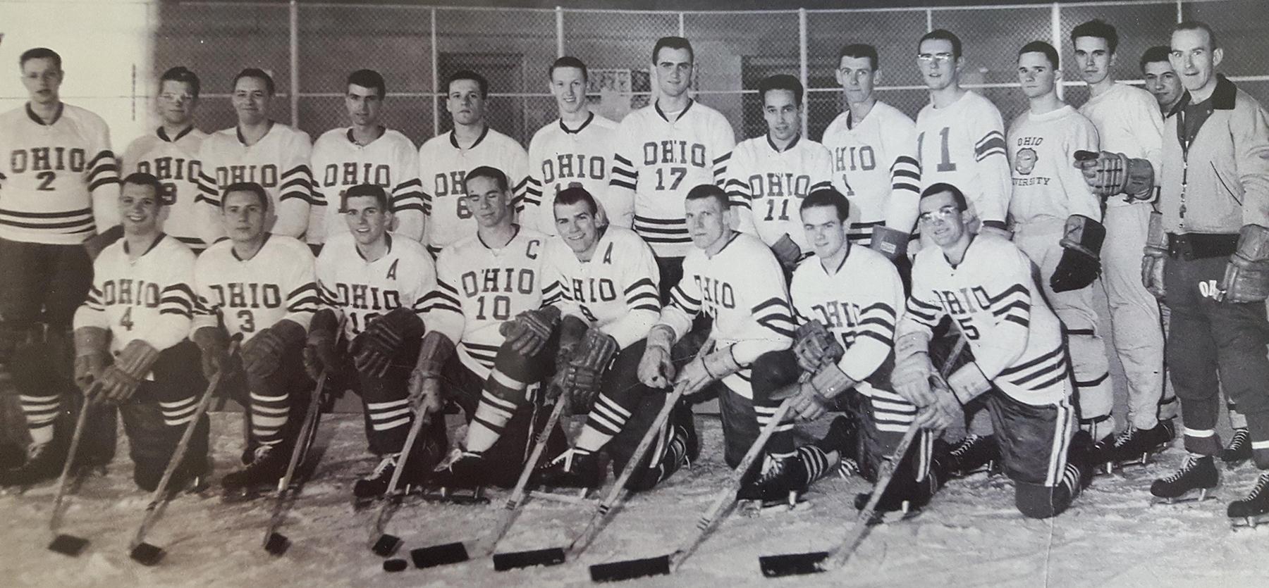 1958-1959 OHIO Hockey team poses for a portrait