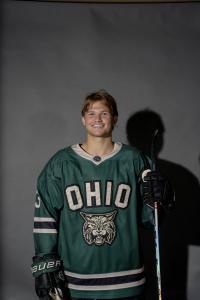 Nolan Abraham posing in his jersey